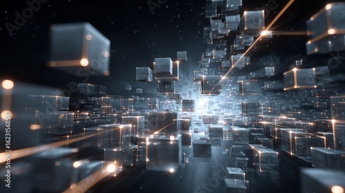 Quantum computing abstract bits with quantum computing, quantum computing surreal visualization, quantum computing particle trails