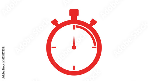 Red stopwatch icon, perfect for time management, deadlines, or competition concepts