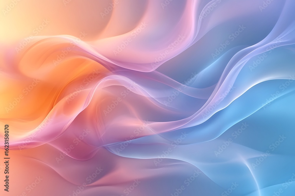 Fototapeta premium Flowing Pastel Waves Abstract Background