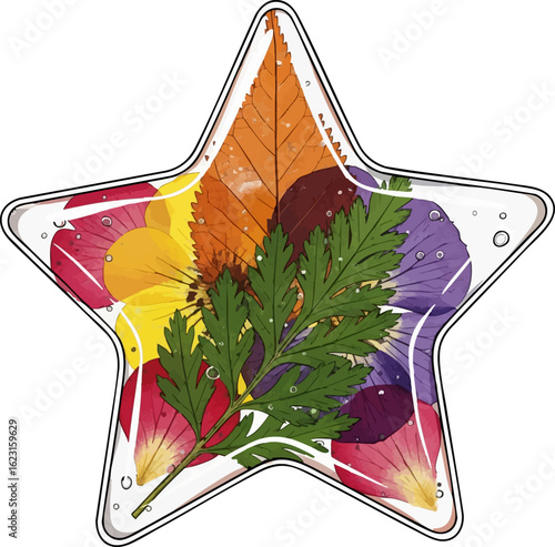 Dried Flower Resin Star Ornament