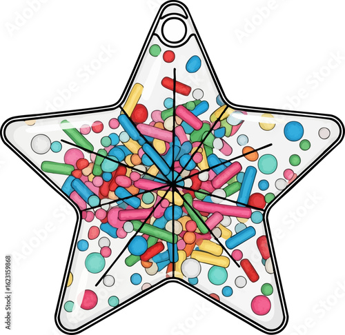 Festive Sprinkles Resin Star Ornament