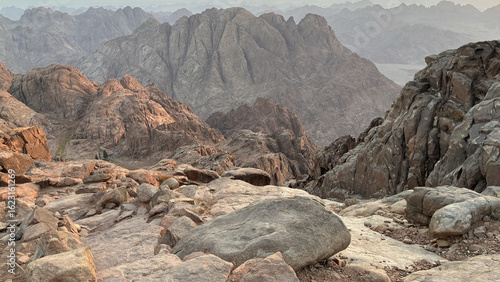 Sinai Desert Peaks at Dusk with Rugged Rocks