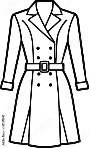 A line art drawing of a sleeveless mini dress.