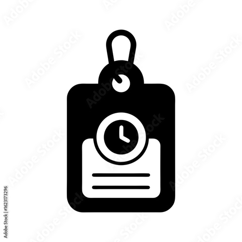 Flat design of visitor ID tag in silhouette perfect for short term guest identification