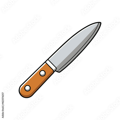 Sharp Kitchen Knife Vector Illustration