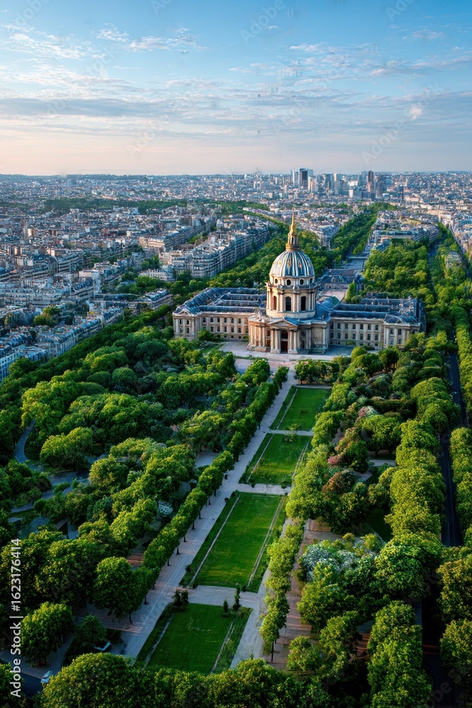 Naklejka premium Parisian cityscape panorama
