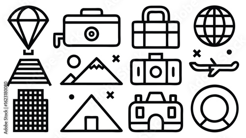 Outline Video Player Icons