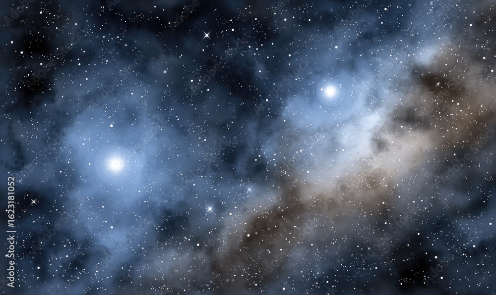 Naklejka premium Deep space nebula, swirling clouds of cosmic dust