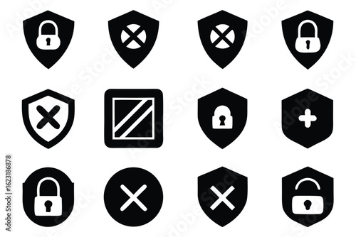 Blocked Icons Vector Set