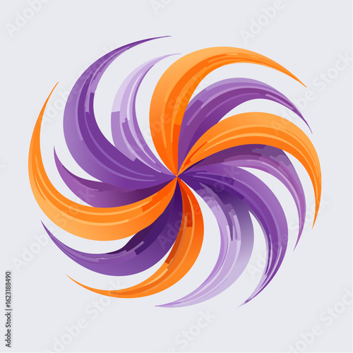 Abstract Swirling Purple and Orange Design