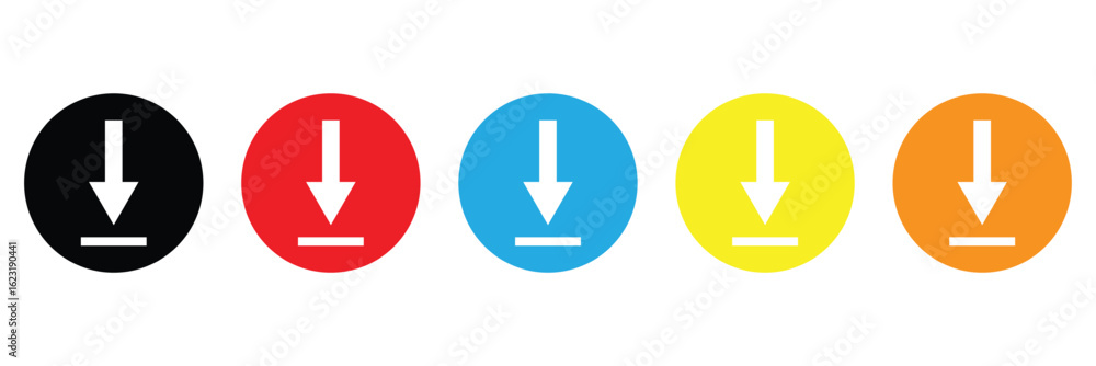 Download icon vector illustration, isolated download icon in trendy flat style, download sign vector, downloading sign, down load button. Arrow downloading icon, set of download files symbol. Download icon vector illustration, isolated download icon in trendy flat style, download sign vector, downloading sign, down load button. Arrow downloading icon, set of download files symbol.