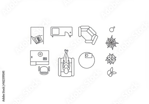 Set of people in top view for architectural and landscape design plans