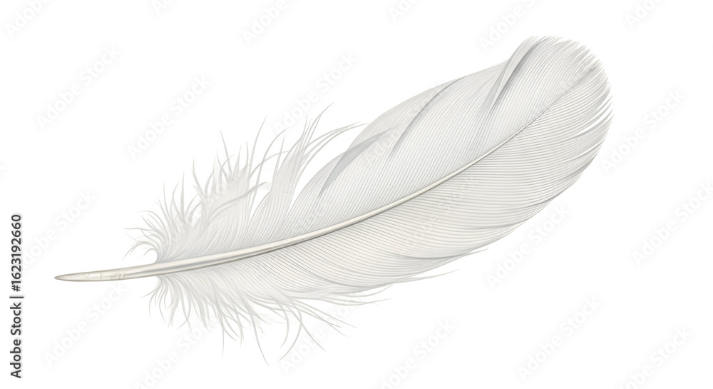 Obraz premium White feather against black background
