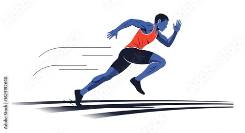 Vector Illustration of a Male Runner