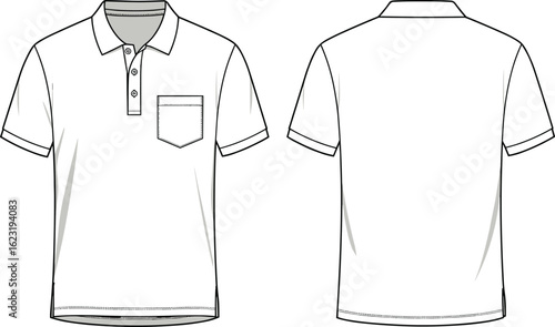 Flat sketch of sleeveless crew neck tank top, front and back view, technical apparel drawing for fashion, clothing, vector template