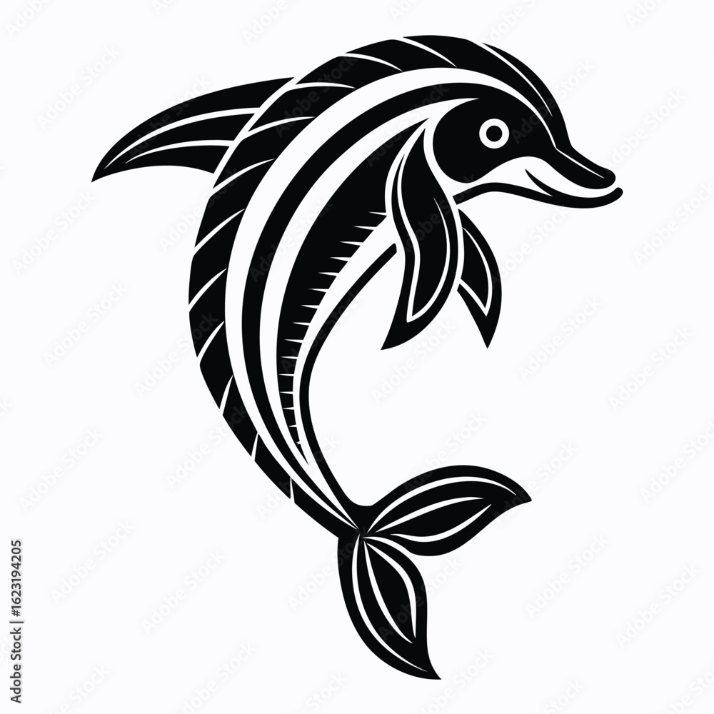 Fototapeta premium Abstract silhouette logo design with dynamic shapes and vibrant colors