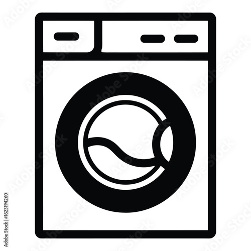 Art of washing machine icon isolated on white background