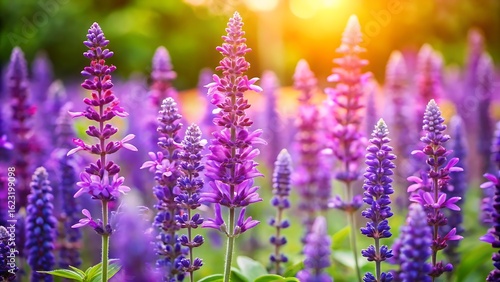 Salvia Blooms with Copy Space