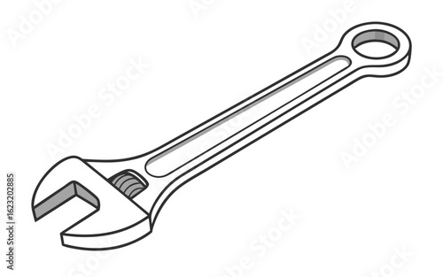 Adjustable wrench tool metal hardware