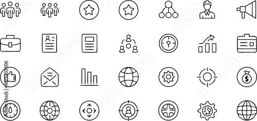 Business icons set with people and finance vector