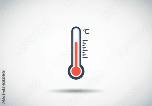 Temperature Measurement Simple Thermometer Icon for Weather and Health Monitoring