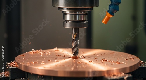 精密な金属加工 高速回転で銅板を切削