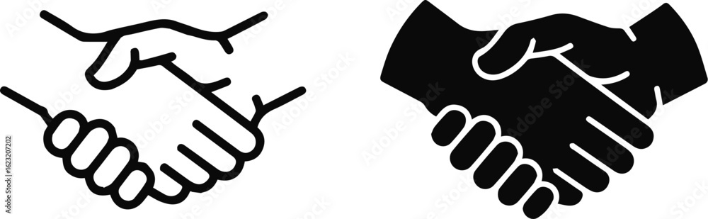 Fototapeta premium Handshake Vector Illustration – Business Partnership, Trust Agreement, Corporate Cooperation Icon