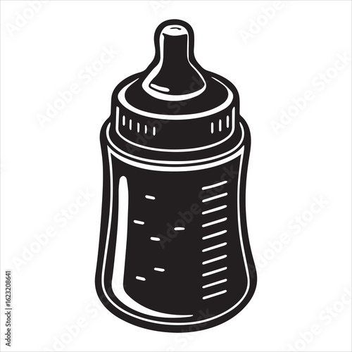 baby bottle silhouette vector art