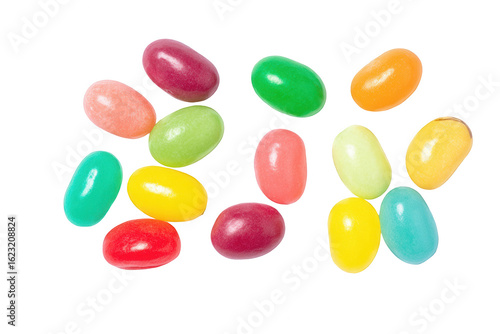 Colorful Easter jelly beans isolated on a white background, png, transparent