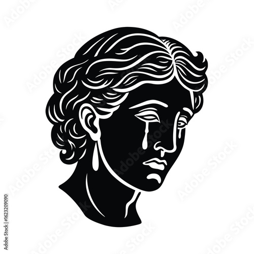 Crying Marble Greek Statue Artwork
