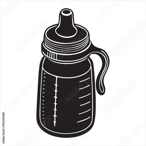baby bottle silhouette vector art