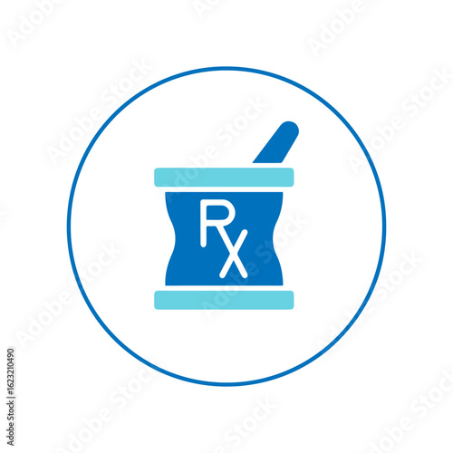 Mortar and Pestle RX Icon Design Elements