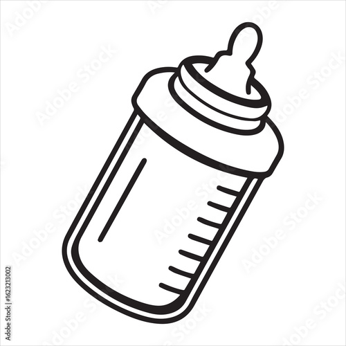 baby bottle silhouette vector art