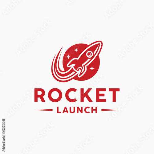 Rocket launch Vector Design Logo Spaceship Company Business logotype