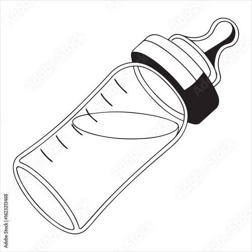 baby bottle silhouette vector art