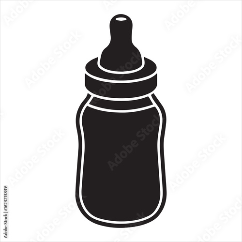 baby bottle silhouette vector art