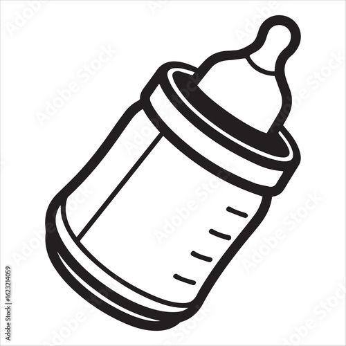 baby bottle silhouette vector art