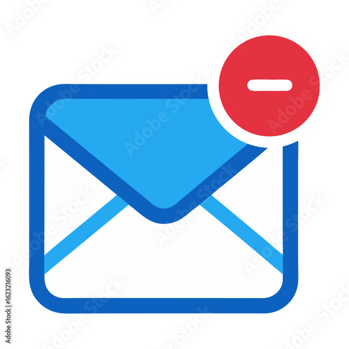 Blue envelope icon with red circle and minus symbol indicating deletion or removal