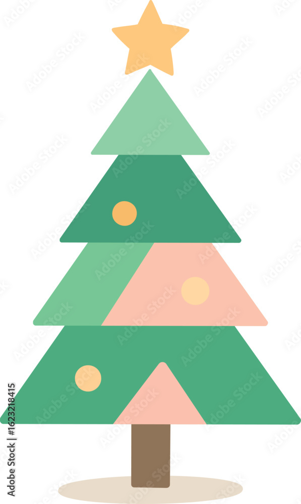 Fototapeta premium Geometric Pastel Christmas Tree 