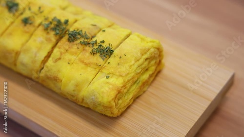 Korean traditional food. Egg rolls