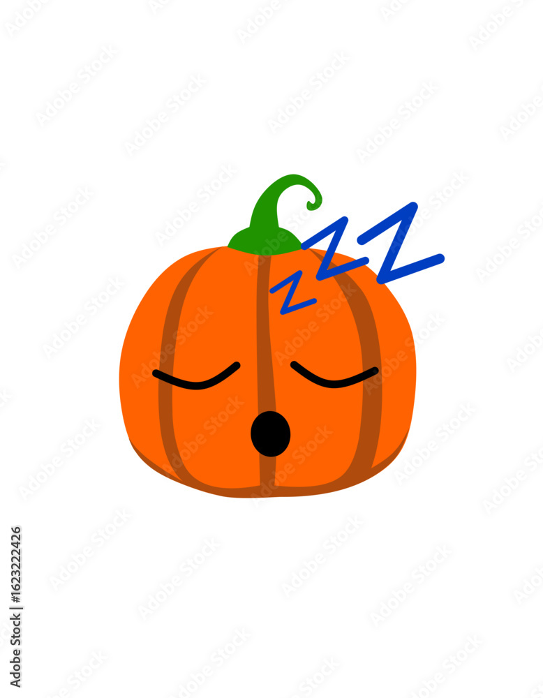 Fototapeta premium vector illustration of halloween pumpkin emote