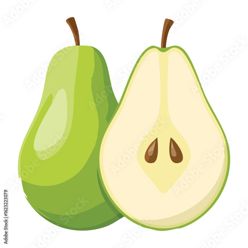 Ripe Organic Pears Healthy Food - Vector Illustration