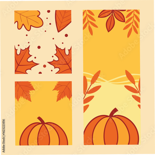 Autumn Leaves and Pumpkins fall orange