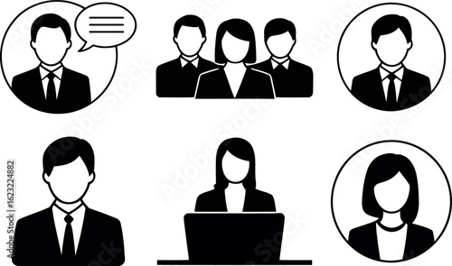 Set of Business People Icons