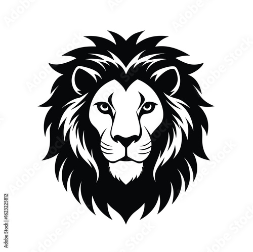 Wallpaper Mural Majestic Lion Head Silhouette: A striking and bold silhouette of a lion's head, conveying strength and regality, ready for visual representation of powerful concepts and ideas. Torontodigital.ca