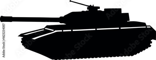 tank silhouette vector, military tank isolated, tank black symbol