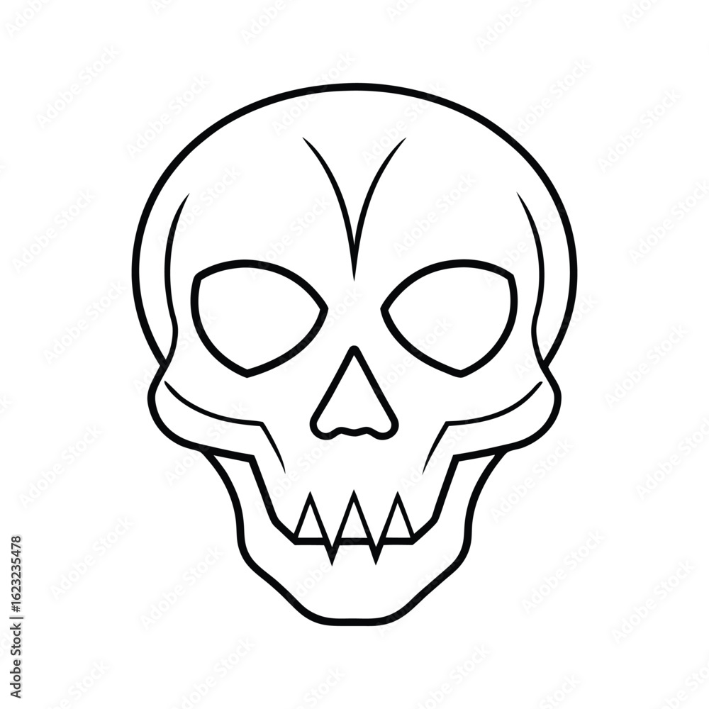 Fototapeta premium tribal skull line art