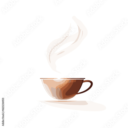 A steaming cup of coffee, a moment of warmth and relaxation.