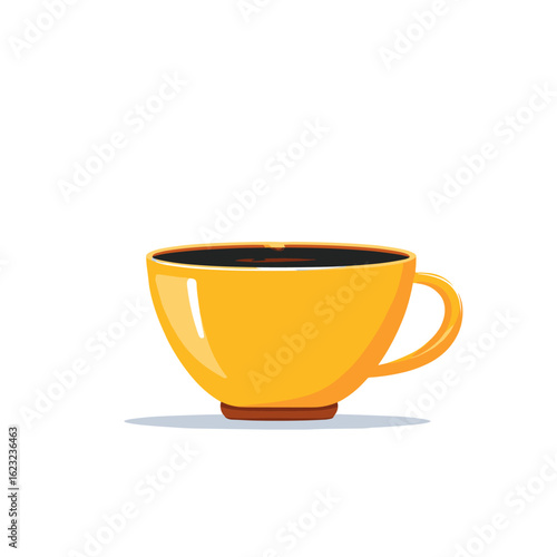 A yellow cup filled with hot coffee, a moment of blissful pause.
