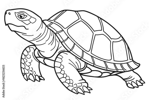 coloring page line art the snapping turtle black vector